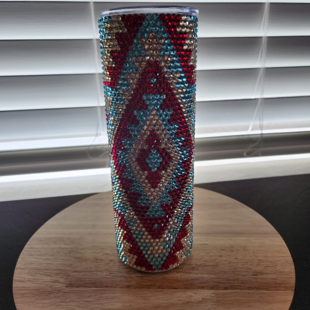 30oz aztec rhinestone tumbler